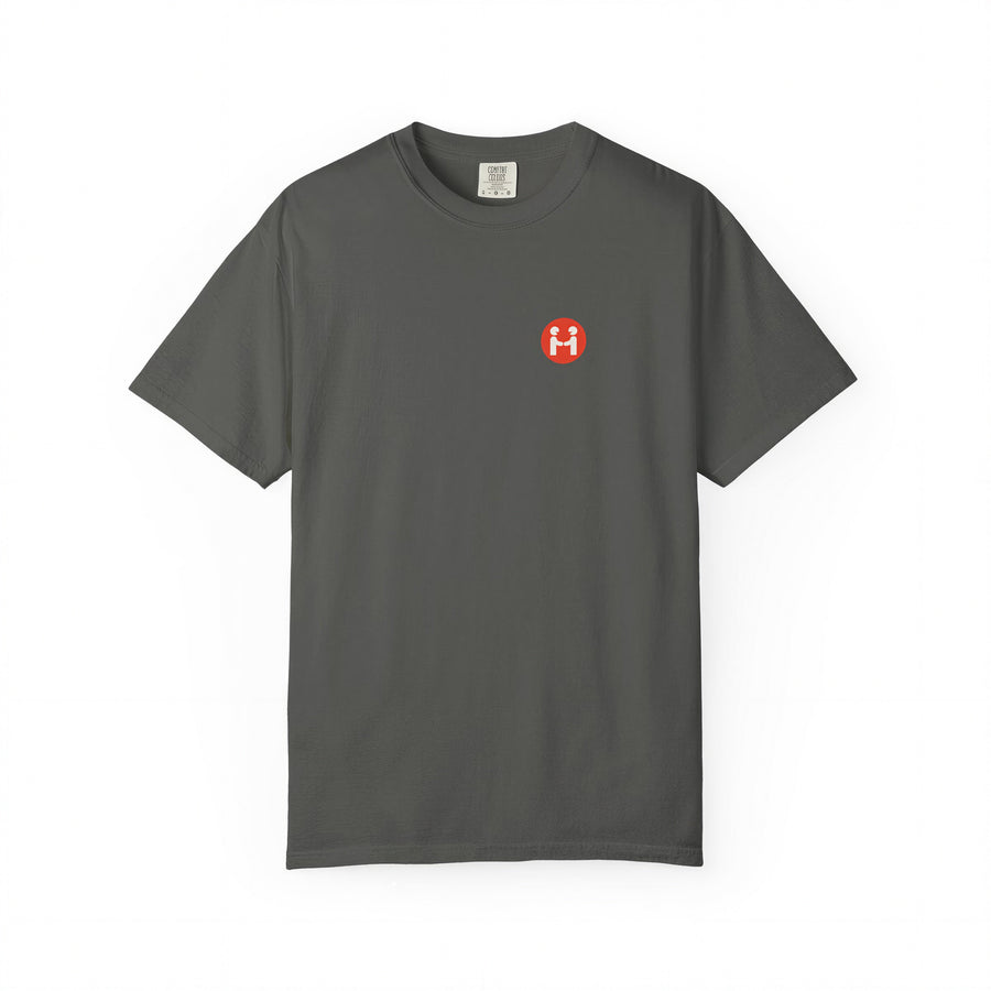 PREFER HUMANS tee, front, with the small Human Signal badge on the chest
